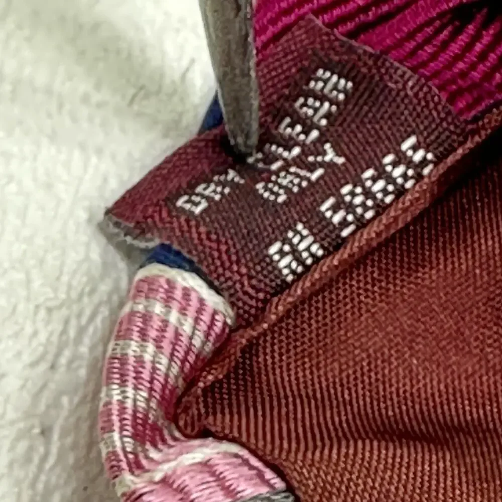 Nordstrom Tie Mens 58 in Silk Cranberry Red Gray Black Diagonal Striped Wide
